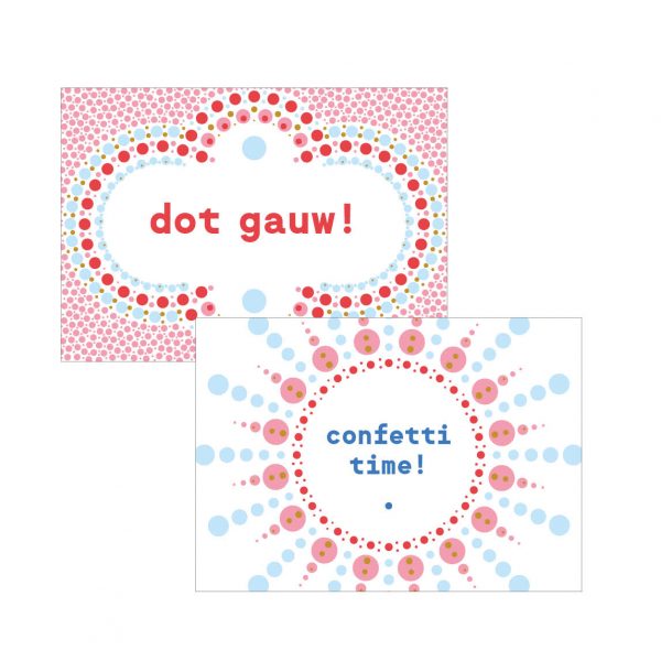 Ansichtkaart: Confetti time! + Dot gauw!