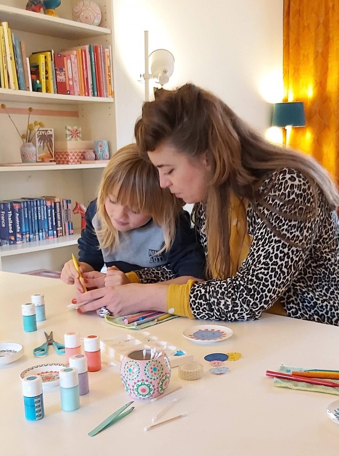 Stipstijl_Fons_knutselen_met_kinderen Tips voor knutselen met kinderen en stippen met jongens
