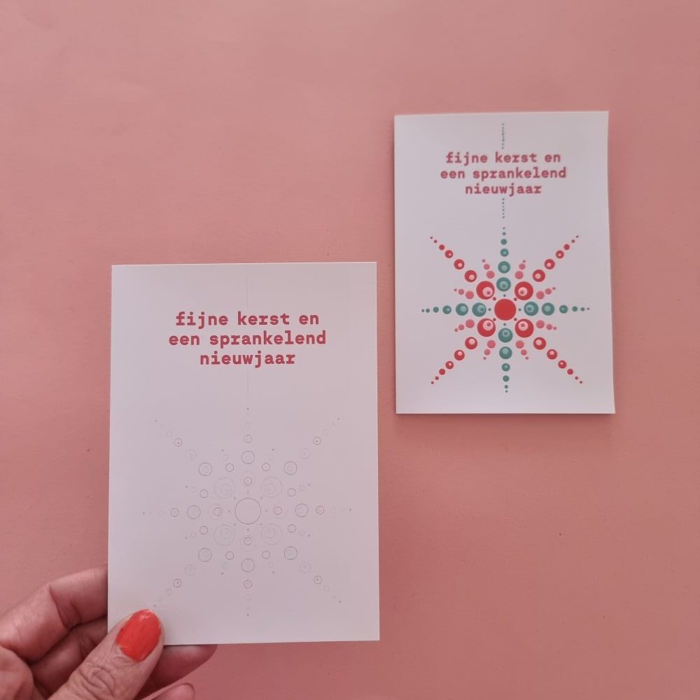 12 DIY kerstkaarten incl. envelop en uitleg (op = op)
