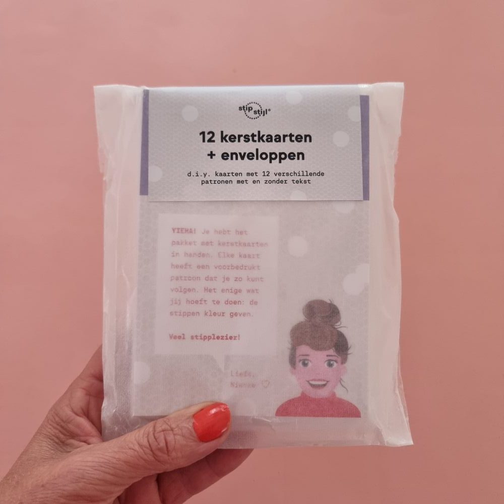 12 DIY kerstkaarten incl. envelop en uitleg (op = op)