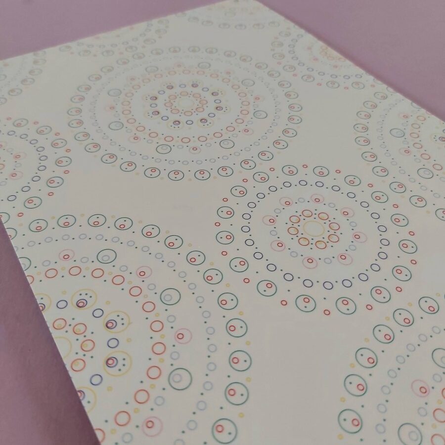 D.i.y. kaart (A5) voorbedrukt patroon Dots of Freedom full - Afbeelding 2