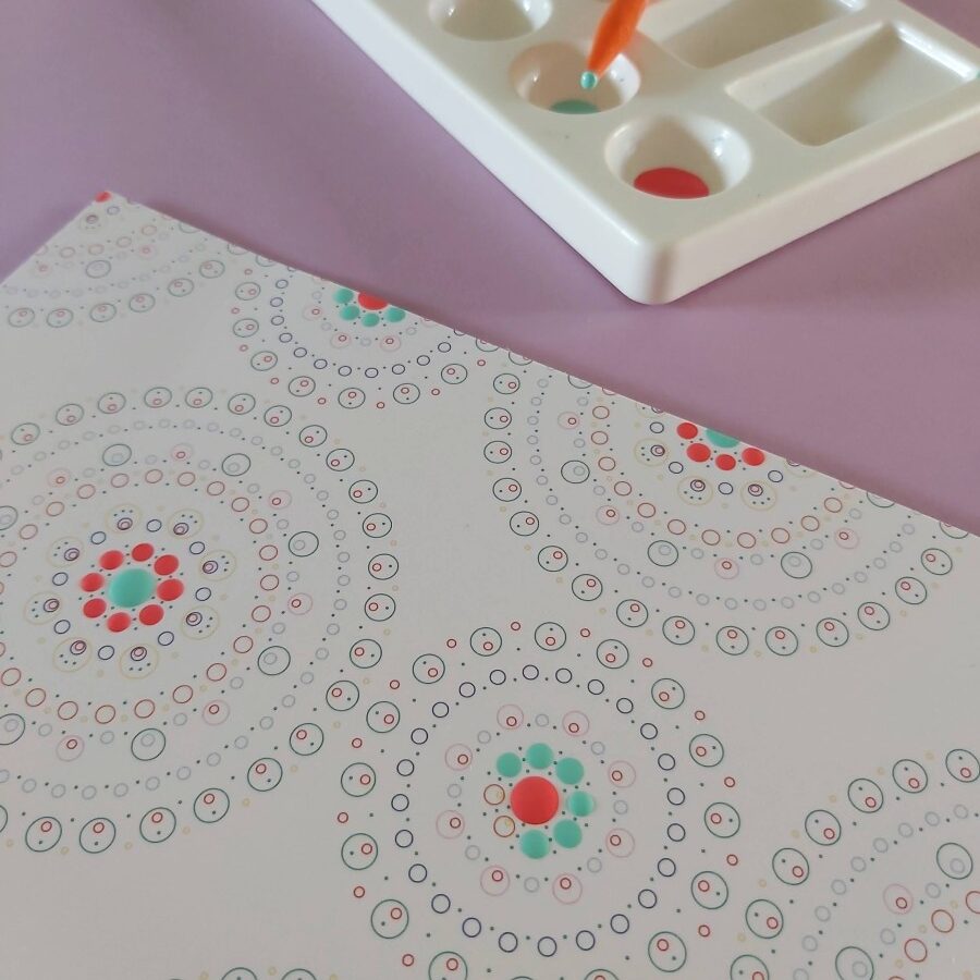 D.i.y. kaart (A5) voorbedrukt patroon Dots of Freedom full - Afbeelding 3