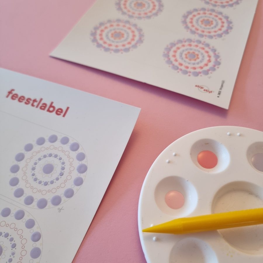 D.i.y. kaart (A5) voorbedrukt patroon Feestlabel - Afbeelding 3