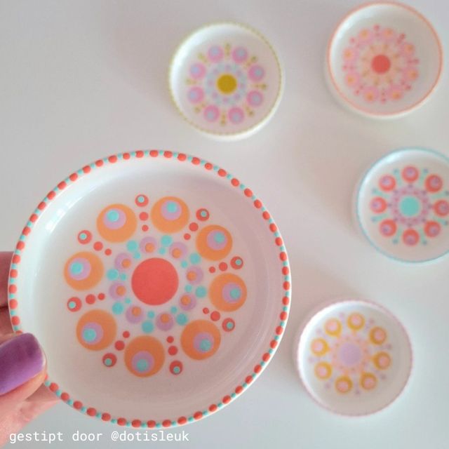 Bordje wit Ø8 cm opstaand randje - set van 6 - Afbeelding 8