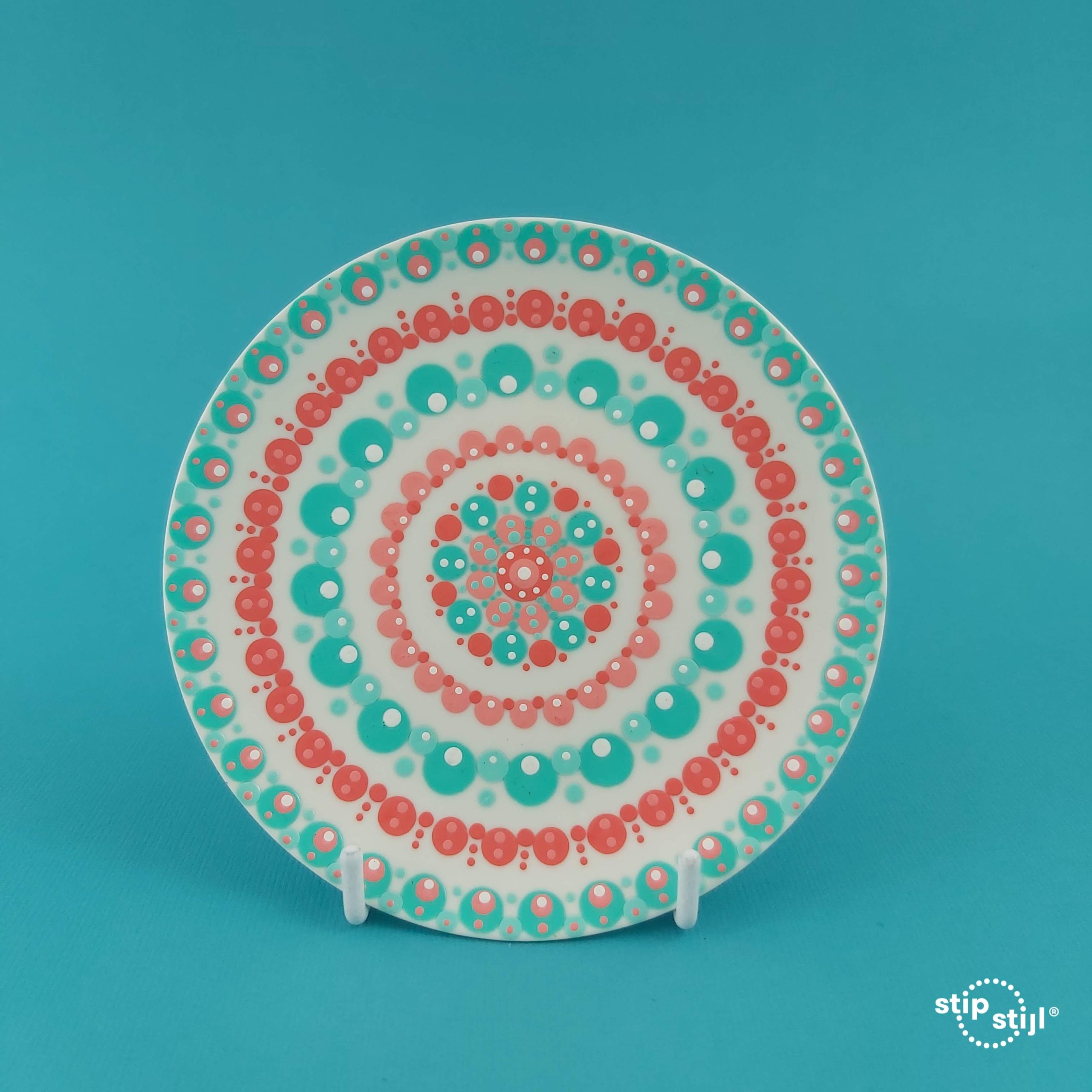 Bordenstandaard wit metaal - midi (10 cm)