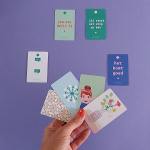 Set van 4 mini-kaartjes / kadolabels (op=op)