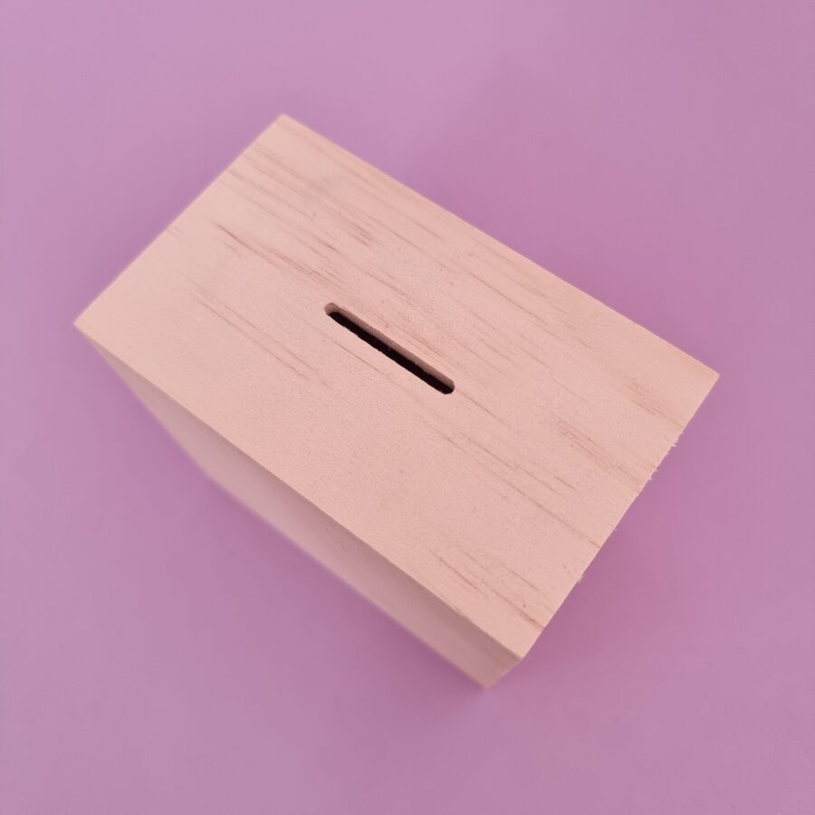 Spaarpot hout 10x6x10 cm (op=op) - Afbeelding 2