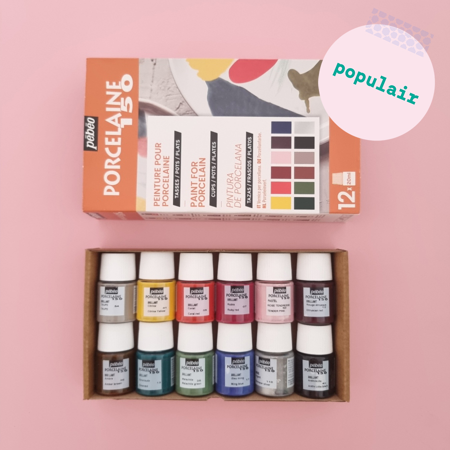 Populair: Pébéo porseleinverf - starterset B - 12x 20ml