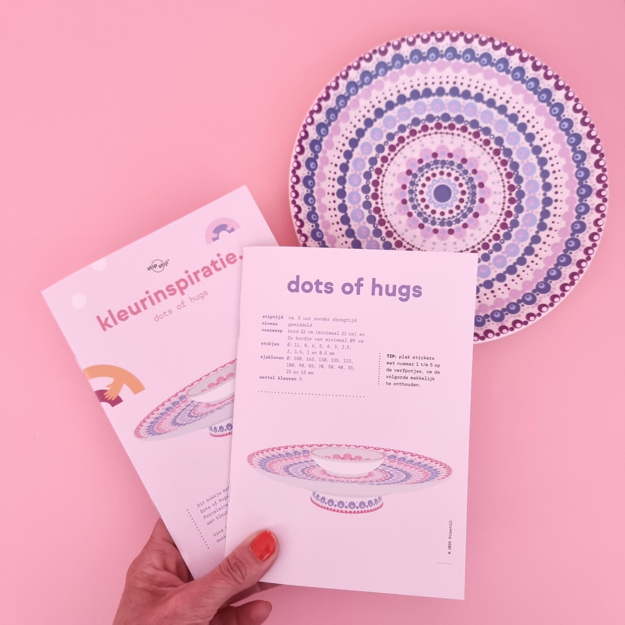 Populair: patroon Dots of Hugs incl. boekje 15x kleurinspiratie - Afbeelding 2