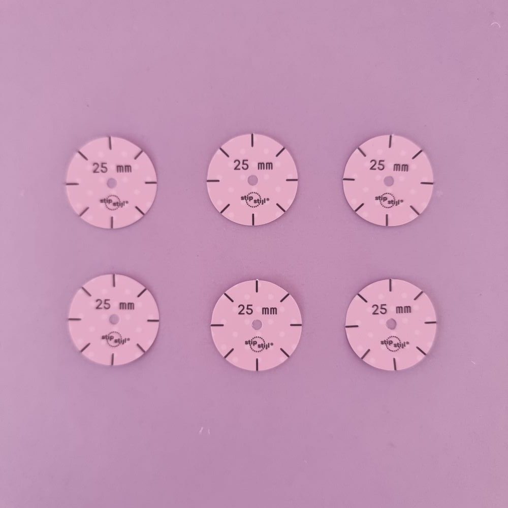6 sjablonen maat Ø 25mm