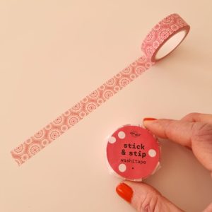 Stipstijl washi tape 10 mtr - rood