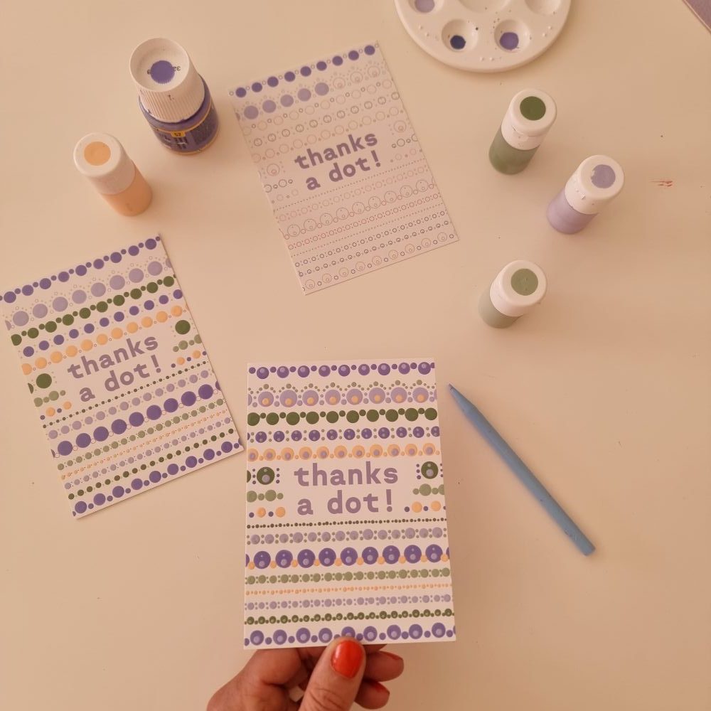 D.i.y. kaart voorbedrukt Thanks a dot - Afbeelding 3