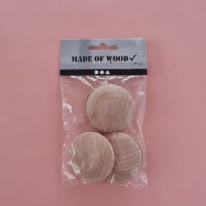 NIEUW: houten knop Ø 50 mm - set van 5