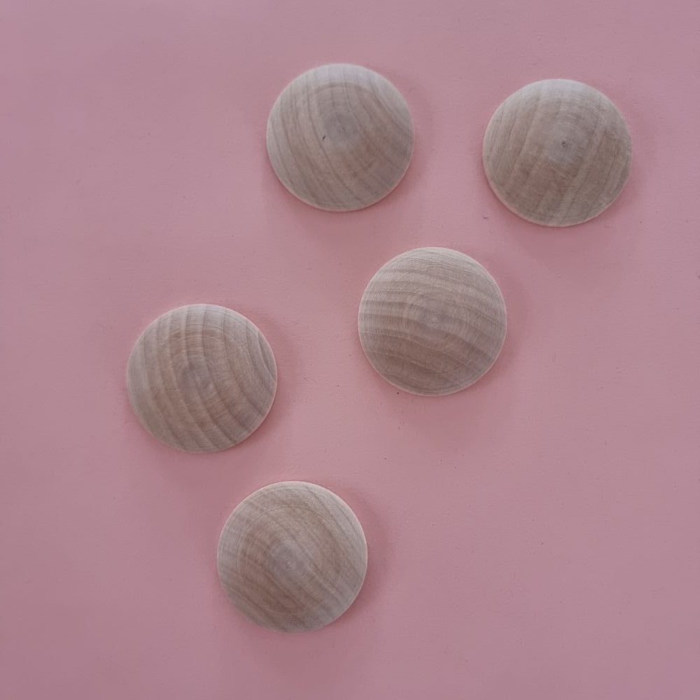 NIEUW: houten knop Ø 50 mm - set van 5 - Afbeelding 2