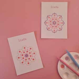 NIEUW: d.i.y. kaart voorbedrukt - liefs