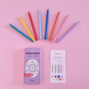 Populair: Stipstijl stipstokjes kunststof - set van 16 maten